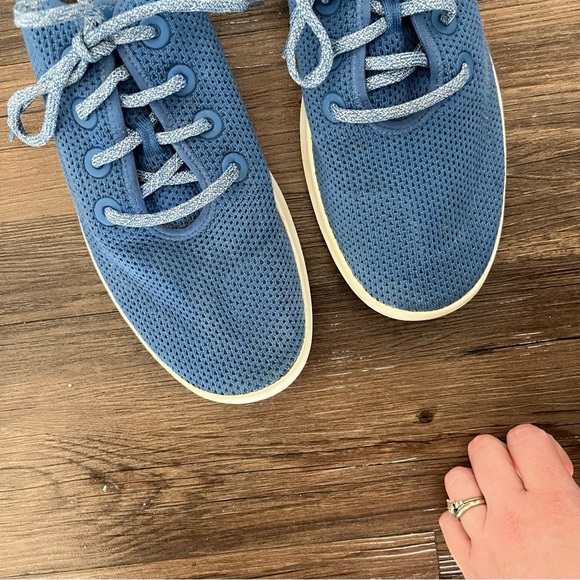Allbirds Shoes Men's 11 Tree Runners Blue Wool Sneakers - Picture 3 of 8